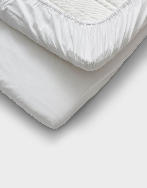 CURA Calm Cotton Fitted Sheet White 90x200