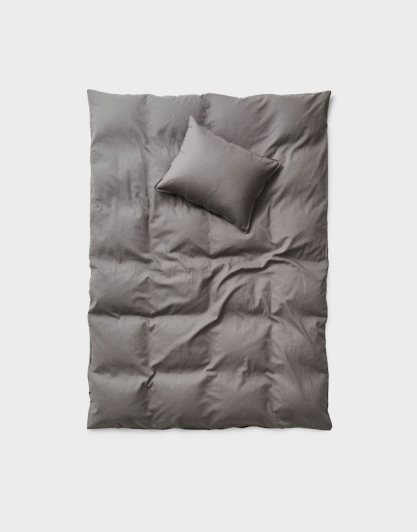 CURA Calm Linen Cover Set Dark Grey 150x210