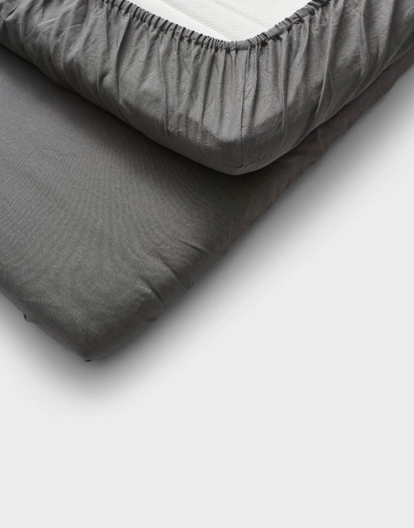 CURA Calm Linen Fitted sheet Dark Grey 90x200
