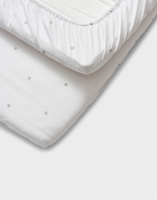 CURA Cotton Fitted Sheet Dots 90x200