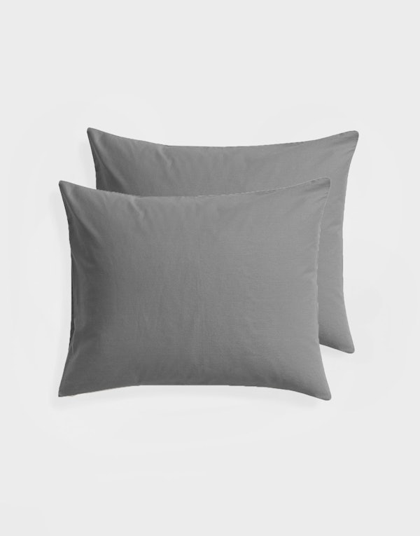 CURA Calm Cotton Pillowcases Dark grey 50x60