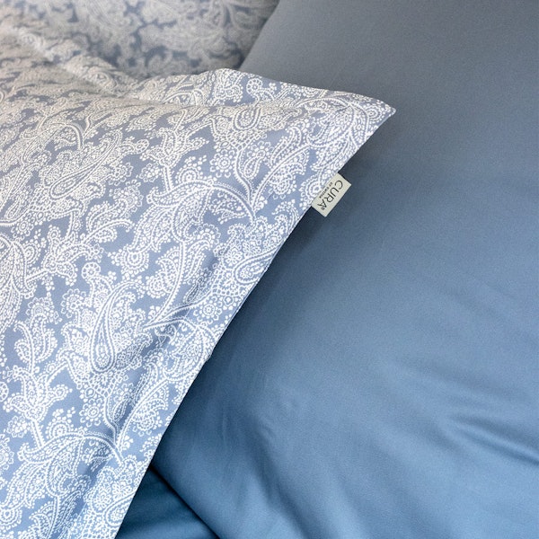 CURA Satina Zen Blue 80x80 Pillowcase